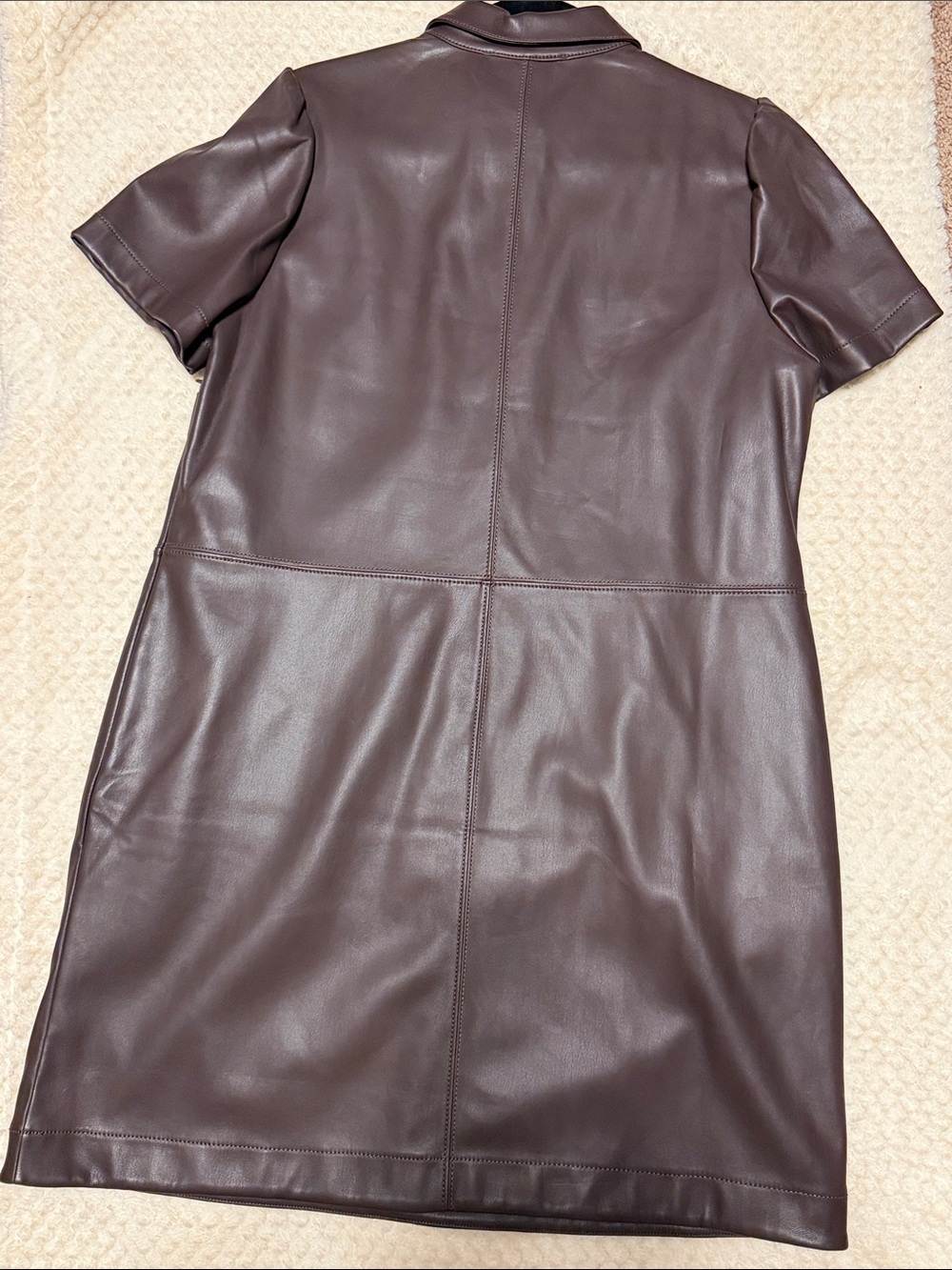 Loft brown leather like dress - Picture 4 of 5